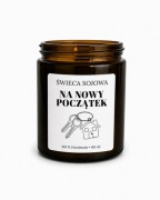 Świeca Sojowa ,,Na nowy początek", knot drewniany, pomysł na prezent