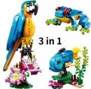 Klocki wzór LEGO PAPUGA RYBA Żaba Prezent Kolorowa Egzotyczna 3 w 1 Hit