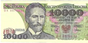 BANKNOT 10000 ZŁ S. WYSPIAŃSKI z 1988 r Nr DM 4334962