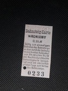 Magnes Bilet Wroniawy Bahnsteig-Karte