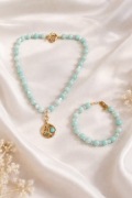 Komplet naszyjnik i bransoletka amazonit 