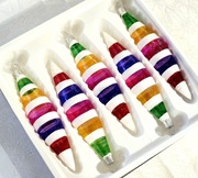 Bombki choinkowe sople kolorowe prążki ozdoby na choinkę retro styl prl 