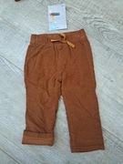 Spodnie niemowlęce bawełniane z podszewką, brązowe - rozm 80