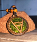 Naszyjnik Słowiański Weles Amulet Drewno Żywica Rękodzieło prezent