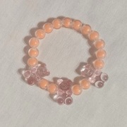 B251 Bransoletka z koralików na gumce Misie Handmade Rękodzieło