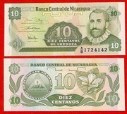 Nikaragua 10 CENTAVOS  UNC  seria A/B