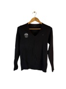Sweter w serek damski Tommy Hilfiger czarny z logiem l