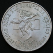 Meksyk 25 pesos 1968 - olimpiada letnia - srebro - stan 1/2