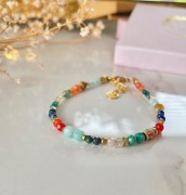 Bransoletka zodiakalna Byk szmaragd chryzokola talizman