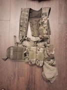 Pas taktyczny, ładownice, worek, kieszeń na radio, granat