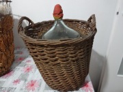 Gąsior Balon Dymion szklany 15L w wiklinowym koszu