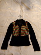 Czarna-Kolorowa Bluzka Damska