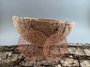 Kolczyki z miedzi dziergane na drucie