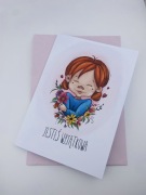 Kartka walentynkowa, A5, ilustracja autorska,+koperta, okolicznościowa