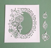 Scrapki Papierowe - Boże Narodzenie Ramka Tło Stroik Bombki.