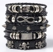 Bransoleta skórzana motor rock cool boho gotyk bransoletka wiking prezent.