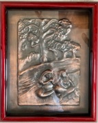 Płaskorzeźba rzeźba relief Zamy Steynovitz w miedzi