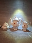 Serwis porcelanowy Meissen Miśnia - imbryk cukiernica mlecznik - vintage