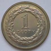 Polska 1 złoty 1995 - b - patyna - stan 1/2