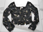*H&M* śliczna bluzeczka z dekoltem falbanka 34 XS