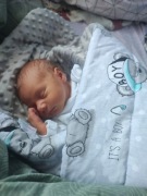 Babymam rożek becik niemowlęcy otulacz minky 80x80