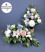 WARSZTAT ANNY  komplet nagrobny stroik kompozycja na cmentarz bukiet róża 