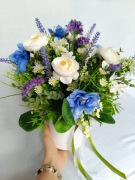 Flower box kompozycja kwiatowa kwiaty polne w pudełku, sztuczne kwiaty