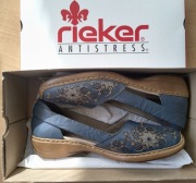 Półbuty RIEKER 41396-12 damskie niebieskie rozmiar 39