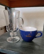 Tchibo Filiżanka Granatowa Szklanka do latte deserów na Nóżce Zestaw bdb
