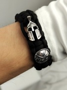 Bransoletka Męska Pleciona Sparta wiking wojownik survival hełm 21 cm