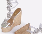 Szałowe gladiatorki na platformie paski i ozdoby