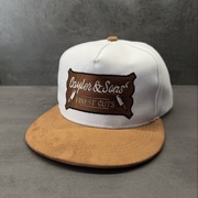 Czapka snapback biało–brązowa, unisex, nowa