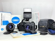 Aparat Minolta x-700 z obiektywami 1.7/50 2.8/28 i 80-200 oraz akcesoriami 