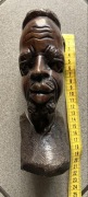 Rzeźba głowy afrykańskiej (RPA), ręcznie rzeźbiona w drewno”