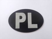 Naklejka 3D znak Pl na samochód Świeci w ciemności