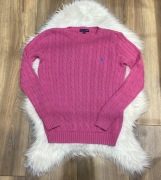Rozowy sweter warkocz Ralph Lauren M