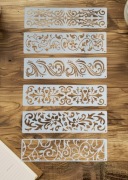 Zestaw 6 szablonów malarskich , do scrapbookingu, DIY,  dekoracji, Nr.K20