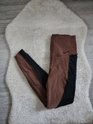 Legginsy Nike Rozmar XS Brązowe Spodnie Legginsy Nike pro wysoki stan