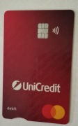 KARTA ,PIEKNA -CZERWONA MASTERCARD =UNI CREDIT NOWA DO KOLEKCJI,D.W.03/31