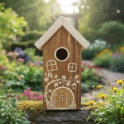 Budka Lęgowa Dla Ptaków Domek Drewniany Bezpieczny z Grubego Drewna 2cm