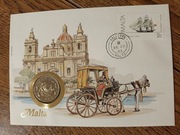 Koperta Numizmatyczna Malta i moneta 10 centow 1972r.