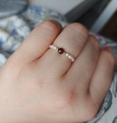 Pierścionek elastyczny perły kamienie naturalne