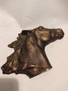 płaskorzeźba plakieta koń łeb mosiądz sygnowana