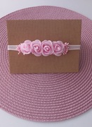 Opaska z różyczkami na chrzest, urodziny, wesela 