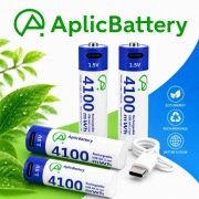 Akumulatory baterie AA 1,5 V Li-ion 4100 mWh ładowane przez USB-C