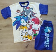 Komplet lato chłopięcy bluzka krótki rękaw spodenki Sonic  110/116