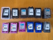 puste tusze, cartridge 300 kolor/czarny+56 i 57 łącznie 12sztuki-zamienniki