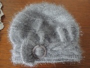 Czapka + szalik zjawiskowy komplet w srebrnym kolorze