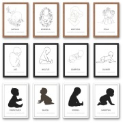 Metryczka urodzenia dziecięca A4 z ramką 