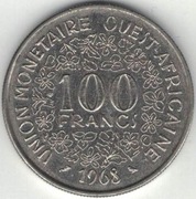 Afryka Zachodnia (BCEAO) 100 franków 1968 - 26 mm - nr 2
